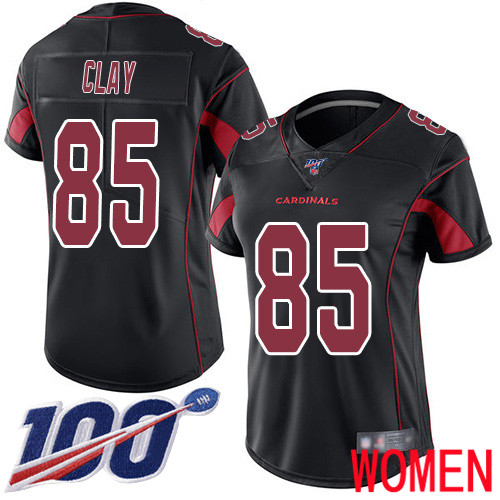 Arizona Cardinals Limited Black Women Charles Clay Jersey NFL Football #85 100th Season Rush Vapor Untouchable